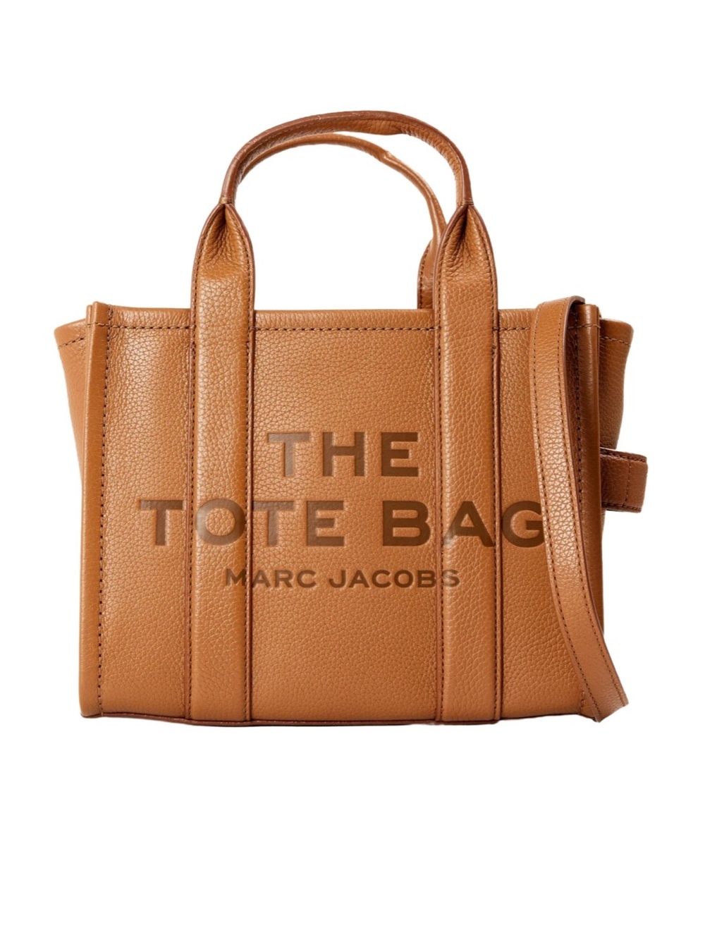 Marc Jacobs Tan Pebbled Leather Tote with Top Handles small